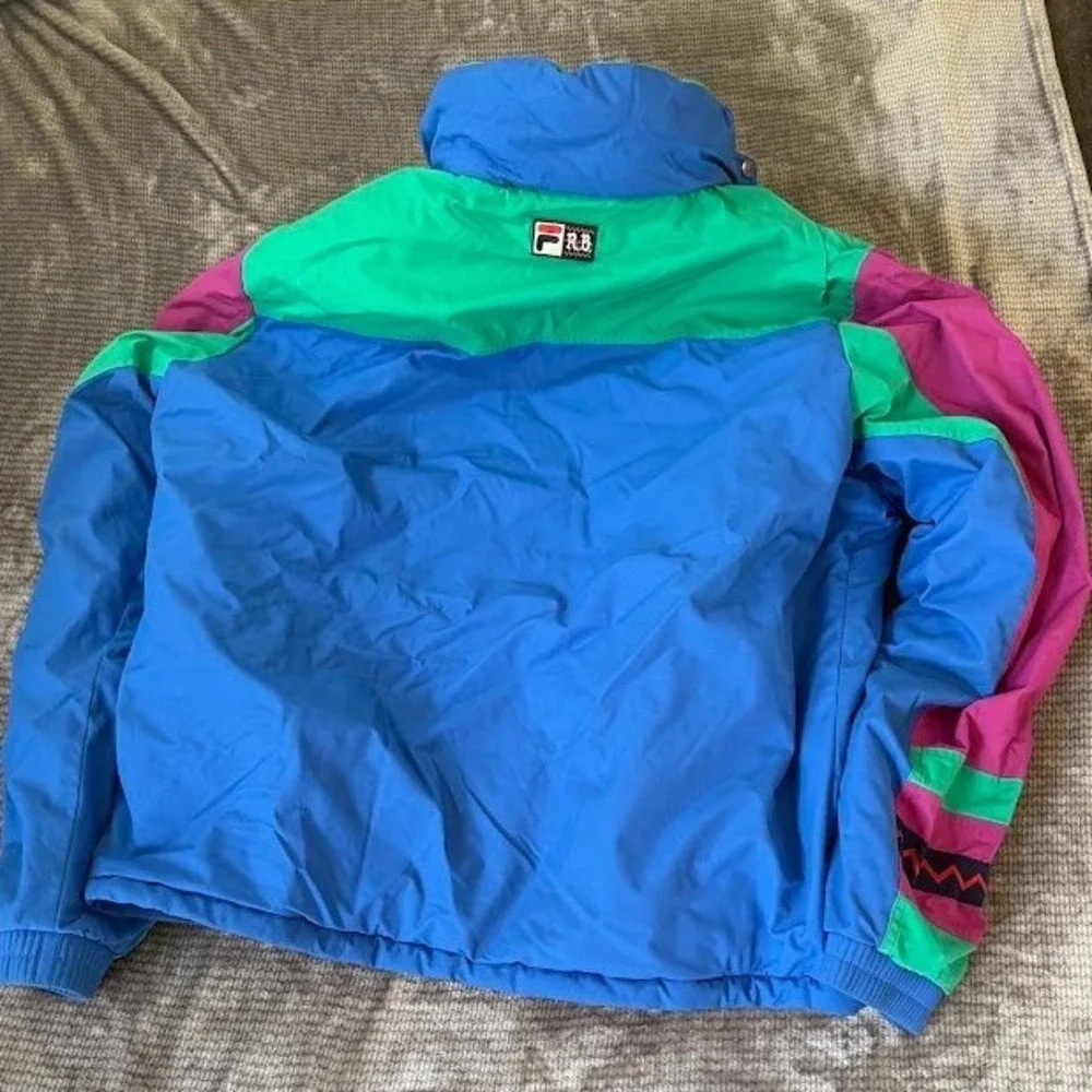 Fila x Rowing Blazers Colorblock Puffer Jacket Blue Green Magenta Mens XL